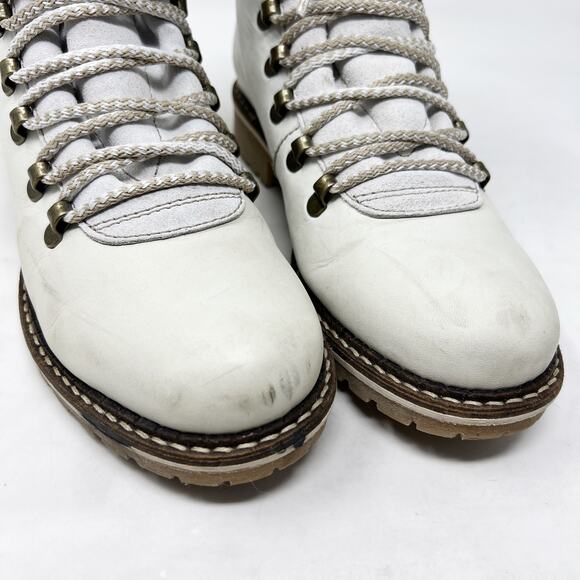 [Bos & Co.] White Howe Waterproof Ankle High Lug Sole Leather Boots Size 40 US 9 - Picture 9 of 12